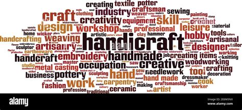 Handicraft Word Cloud Concept Collage Made Of Words About Handicraft