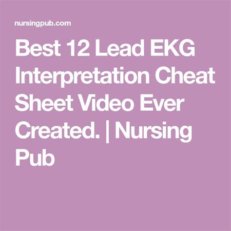 Best 12 Lead Ekg Interpretation Cheat Sheet Video Ever