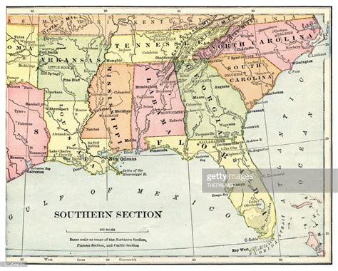 Map Of Usa Southern States 1897 High Res Vector Graphic Getty Images