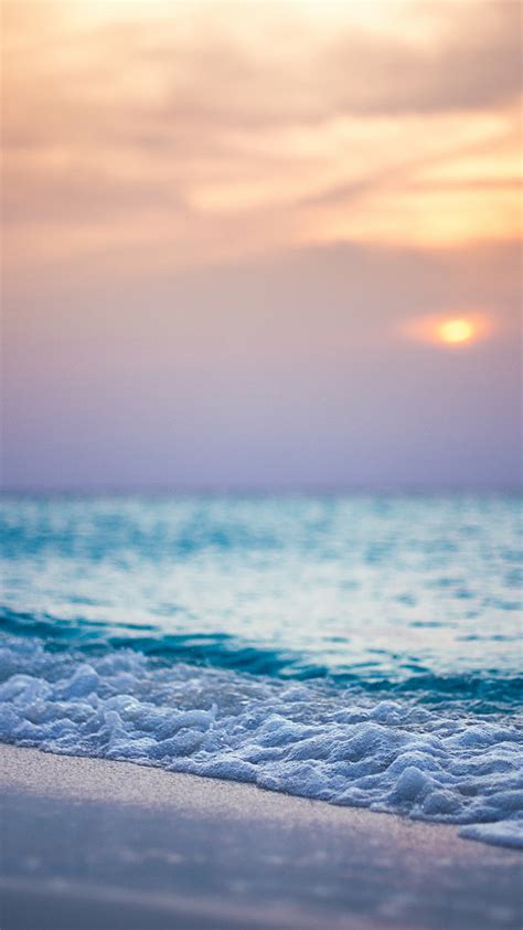 Beach Sea Sunset Waves Iphone X 876543gs Wallpaper Download