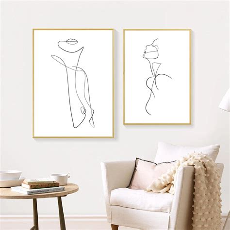 Art Collectibles Digital Prints Livingroom Bathroom Printable Art Minimalist Woman Line Art