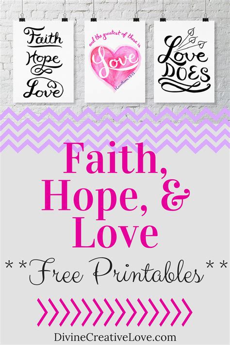 Free Faith Hope And Love Printables