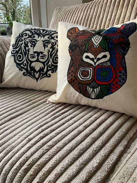 Hand Painted Cushion Cover Ethically Made In Sri Lanka Etsy De