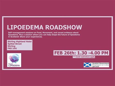 Talk Lipoedema Roadshow At Stirling Highland Hotel Stirling Whats