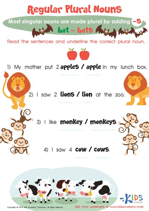 Plural Nouns Worksheets For Grade 1 K5 Learning Printable Plural
