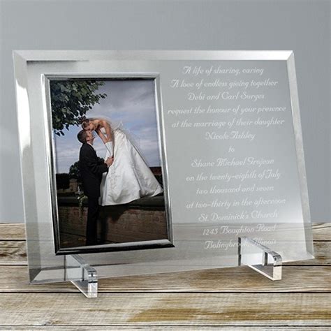 Check spelling or type a new query. Engraved Wedding Invitation Glass Picture Frame | Personalized Wedding Picture Frame