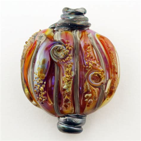 Reserved Lampwork Glass Bead Lentil By Stonedesignsbysheila