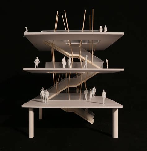 Architecturemodel Of A Staircase For A Vertical Tech Campus In Los