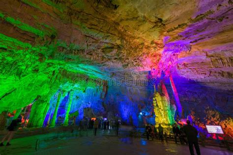 Limestone Cave Formation Jiuxiang Scenic Area Yunnan China Editorial