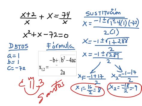 Ecuaciones De Segundo Grado Con Denominadores Monomios Math Algebra