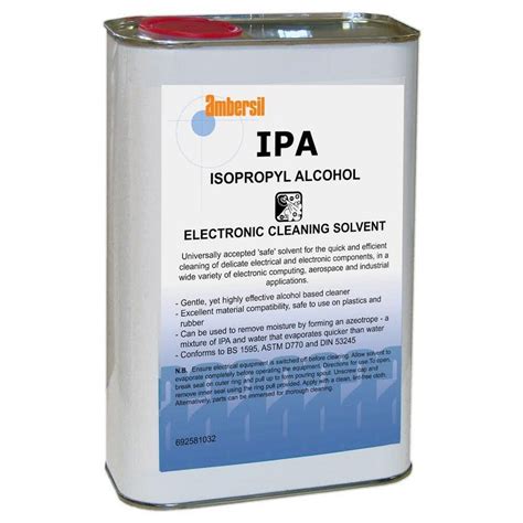 Ambersil 31714 Aa Ipa Isopropyl Alcohol Cleaning Solvent 1ltr Carton