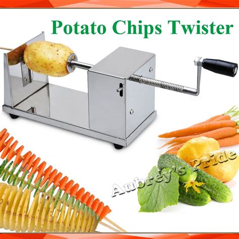 Free Shipping New Manual Stainless Steel Twisted Tornado Potato Chips