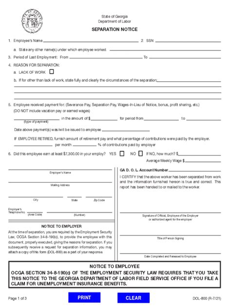 Separation Notice 2021 2024 Form Fill Out And Sign Printable Pdf