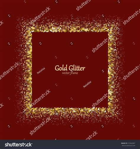 Gold Glitter Frame Golden Grainy Frame Stock Vector Royalty Free