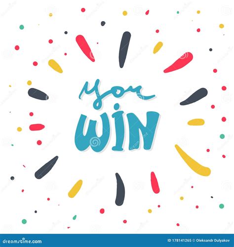 You Win Vector Congratulation Banner Template With Lettering