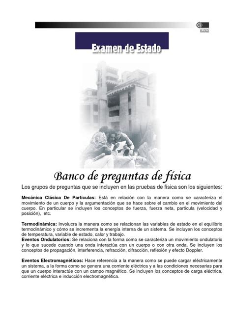 Examen icfes saber 115 preguntas de la prueba de matemáticas y razonamiento cuantitativo de la prueba icfes. BANCO DE PREGUNTAS TIPO ICFES FÍSICA | Sound | Electricity