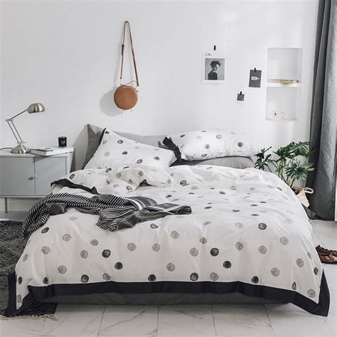Gray And White Polka Dot Print Simply Modern Full Queen