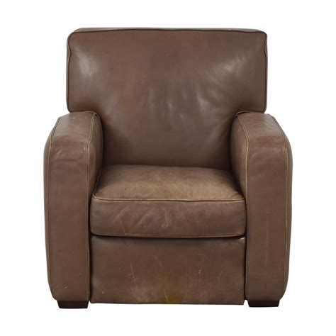 Crate And Barrel Brown Leather Recliner Club Chair Recliner Chair