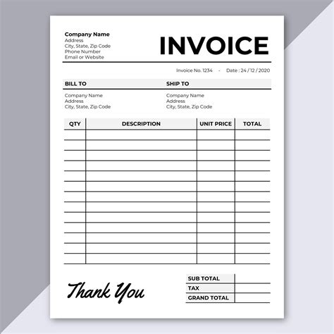 Invoice Template Printable Invoice Editable Invoice Etsy Australia