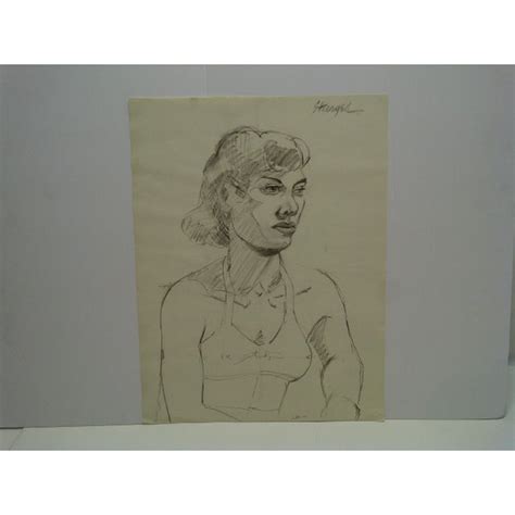 Tom Sturges Jr 1950 Profile With Bra Original Drawing On Paper