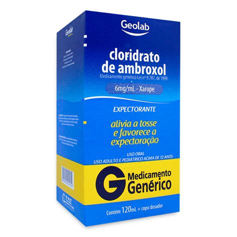 Cloridrato Ambroxol Xarope 6mg Ml Com 120ml Geolab Farma Direta