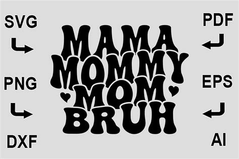 Mama Mommy Mom Bruh Svg T Shirt Design Gráfico Por Creativedesignshop