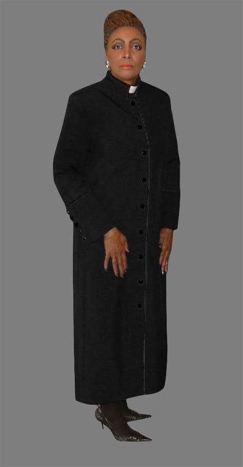 women s clergy robe black and black