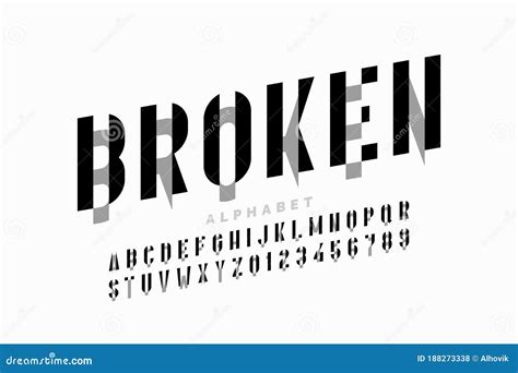Broken Style Modern Font Stock Vector Illustration Of Injury 188273338