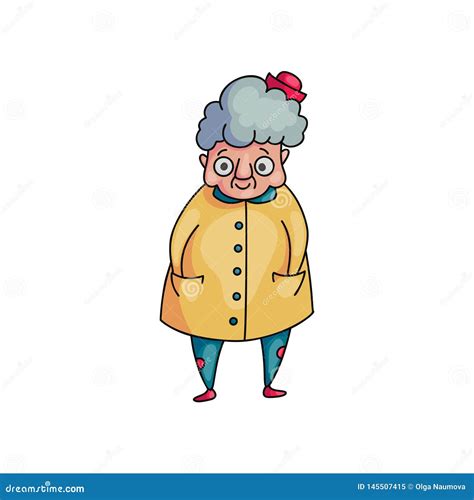 Funny Grandmother Housewife Cartoon 88054557