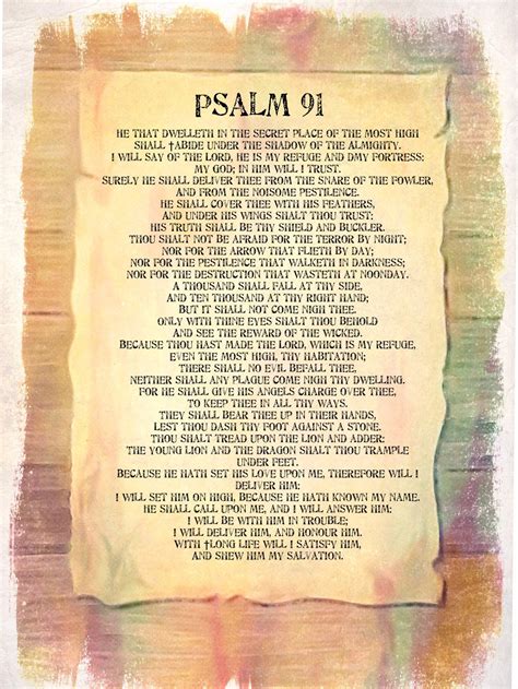 Psalms 91 Poster Large Print Psalm 91 Kjv Huge A0 Bible Full Etsy