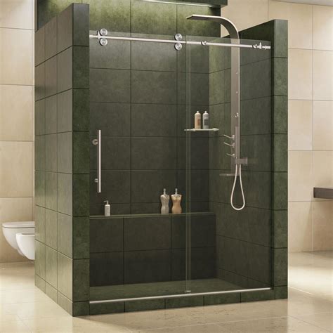 Many contemporary bathrooms, especially master bathrooms, feature a toilet that is separated by a door from the sink, shower, and bathtub. DreamLine Enigma 56 in. to 60 in. x 79 in. Frameless ...
