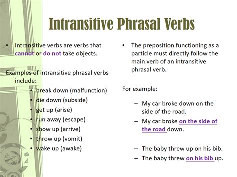 Phrasal Verbs Intransitive Ph