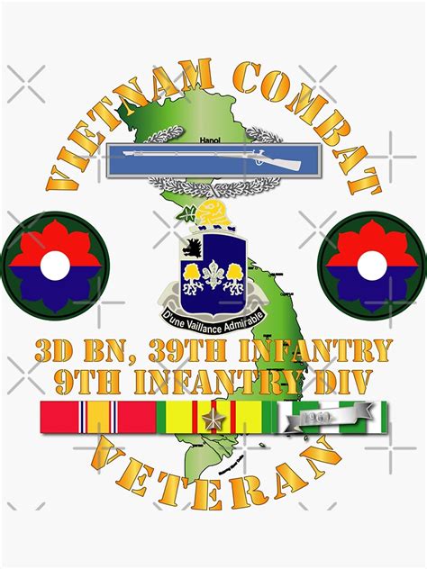 Army Vietnam Combat Infantry Veteran W 3rd Bn 39th Inf 9th Id Ssi