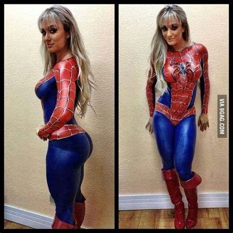 Spider Girl Cosplay Body Paint Edition 9gag