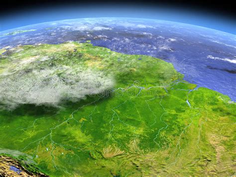 Amazon Rainforest From Space Stock Illustration Illustration Of Green