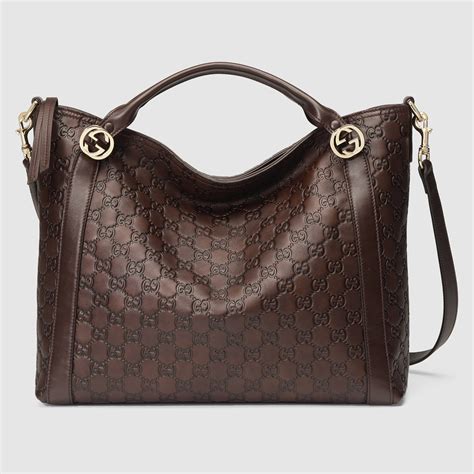 Lyst Gucci Miss Gg Ssima Leather Top Handle Bag In Brown