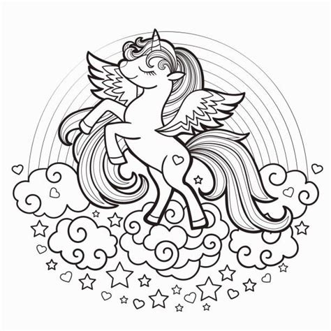 2131 Unicorn Line Drawings Illustrations And Clip Art Istock In 2021