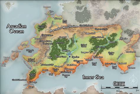 World Map In Golarian Pathfinder World Anvil