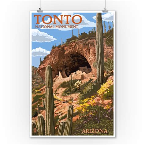 Tonto National Monument Arizona Lantern Press Artwork 9x12 Art