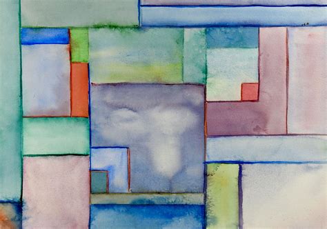 Color Block Abstract Watercolor Painting Artifax Antiques And Design