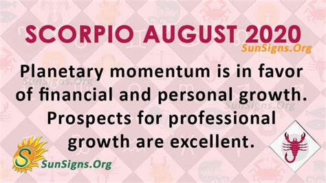 Scorpio August 2020 Monthly Horoscope Predictions Sunsignsorg