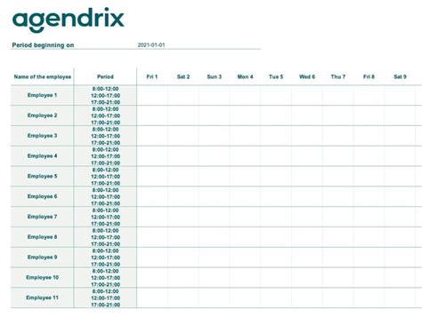 Free Excel Vacation Schedule Template Agendrix