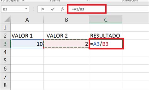 Funcion De Dividir En Excel
