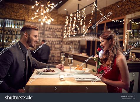 Couple Love Celebrate Valentines Day Romantic Stock Photo