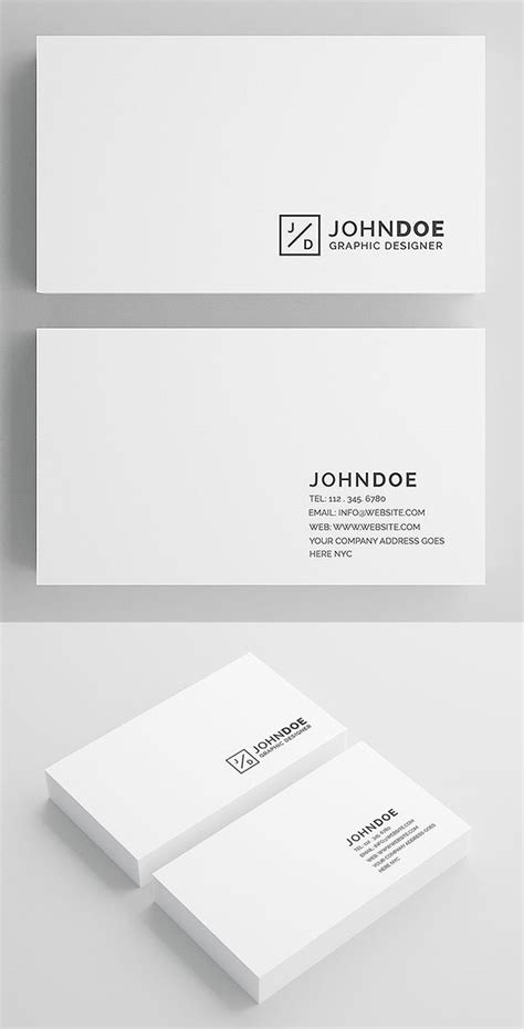 Minimal White Modern Business Card Cartes De Visite Inspiration