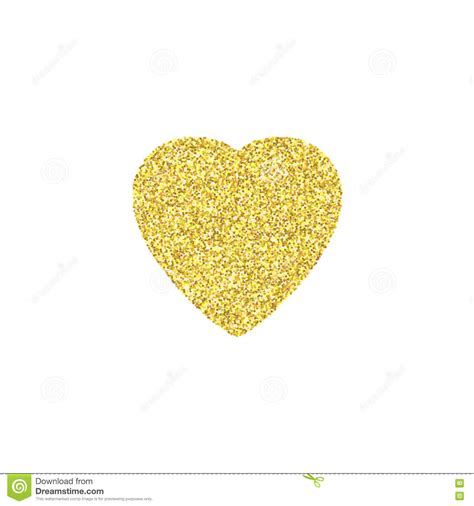 Gold Glitter Heart Sign Sparkles On White Background Stock Photo