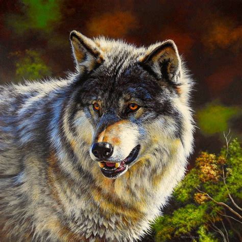 Wolf Painting By Esthervanhulsen