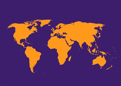 Premium Vector Orange Vector World Map On A Lilac Background