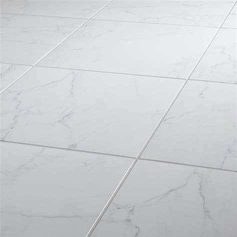 Elegance White Gloss Marble Effect Ceramic Wall And Floor Tile Pack Of 7