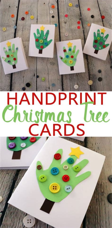Handprint Christmas Tree Cards Momdot